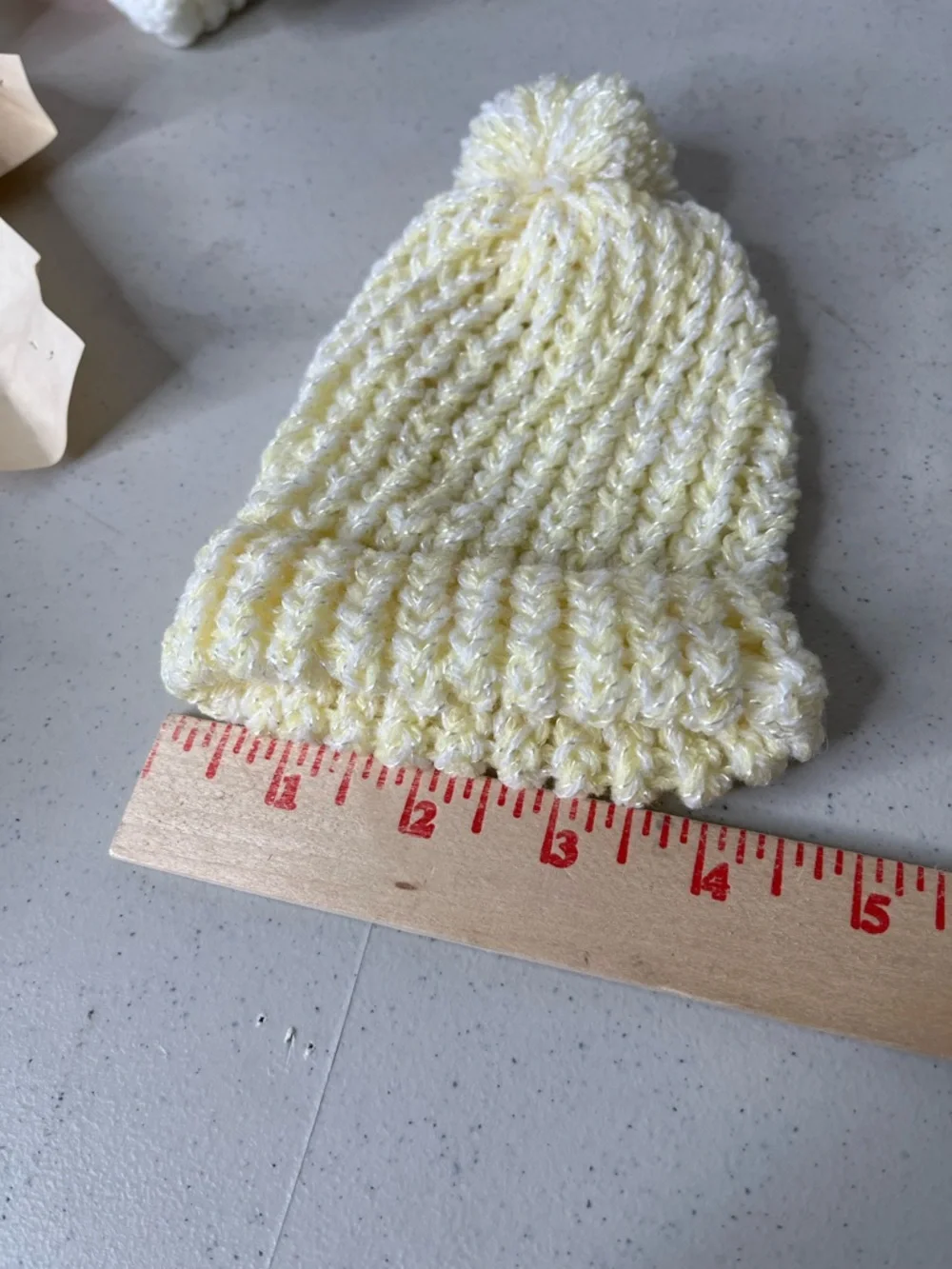 Newborn Baby Beanie - Pale Yellow